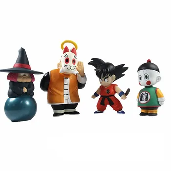 

Chanycore 4pcs Anime Dragon Ball Z Son GOKU Krillin Super Saiyan Action Figures crystal balls PVC Limit Boxed Gift Toy 0431