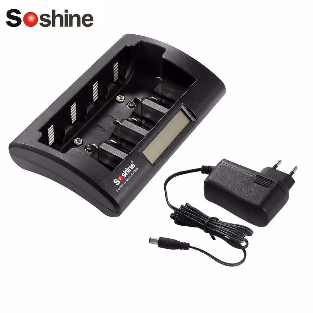 

Soshine CD1 Universal Battery Charger Smart Intelligent LCD Display for Ni-Cd Ni-Mh AAA/AA/C/D/9V Rechargeable Batteries