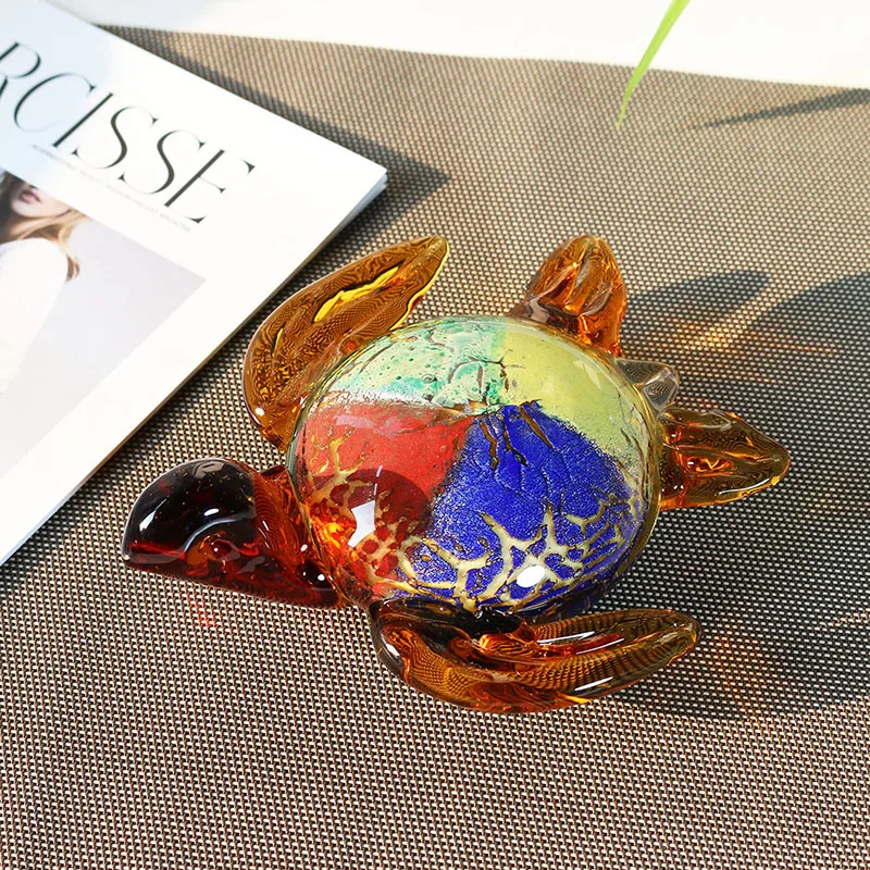 Handmade Sea Turtle Art Glass Blown Sea Animal Figurine