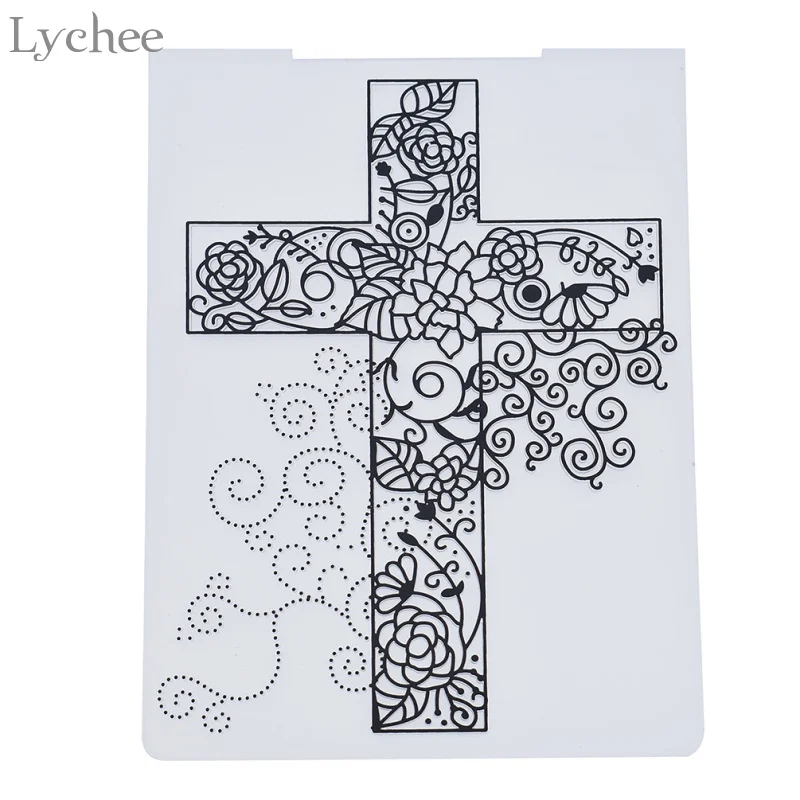 

Lychee Cross Flower Rattan Plastic Embossing Folder For Scrapbook DIY Album Card Tool Plastic Template Stamp