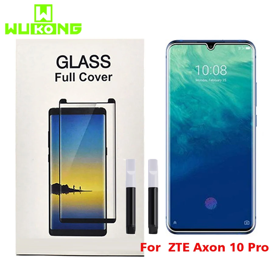 Ультрафиолетовый жидкий FullGlue закаленное стекло для zte Axon 10 Pro Защитная пленка для экрана HW mate 30 Pro Защитная пленка для samsung Note 10 Plus