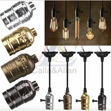 E26 UL гнездо винтовые лампы Эдисона Ретро подвесной держатель лампы с проволокой и потолочной пластиной DIY держатель лампы