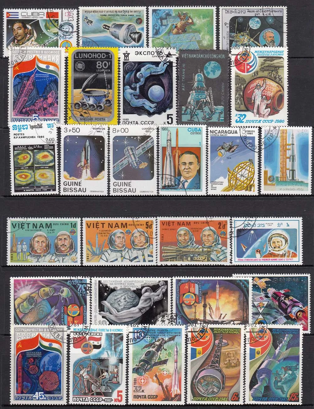 50Pcs/Lot Astronaut Space Satellite All Different From Many Countries NO Repeat Unused Postage Stamps for Collecting