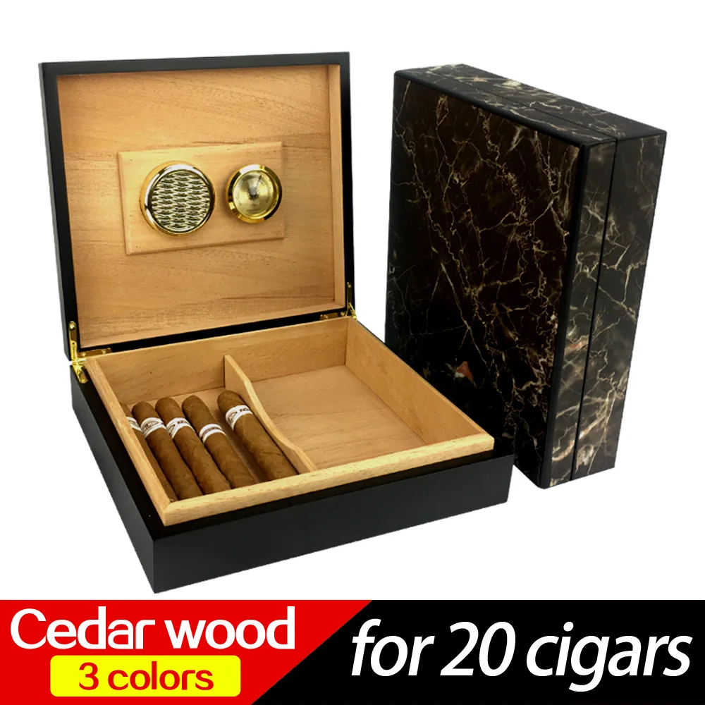 Modern Cohiba mini humidor 20 cigars Storage box cigarette case Cedar