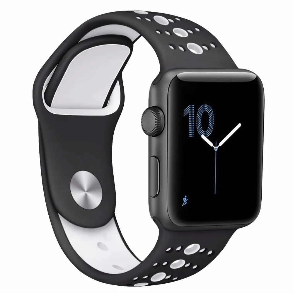 BOX W ремешок для Apple Watch 42 мм 38 40 44 силиконовый браслет сменные браслеты Sport Series 4 3 2