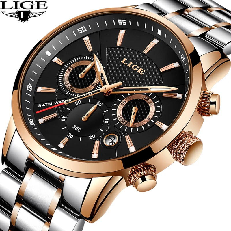 

Top Luxury Brand LIGE Men's Watch Men Quartz Watches Business Sport Waterproof Casual Fashion Military Male Clock Reloj Hombre