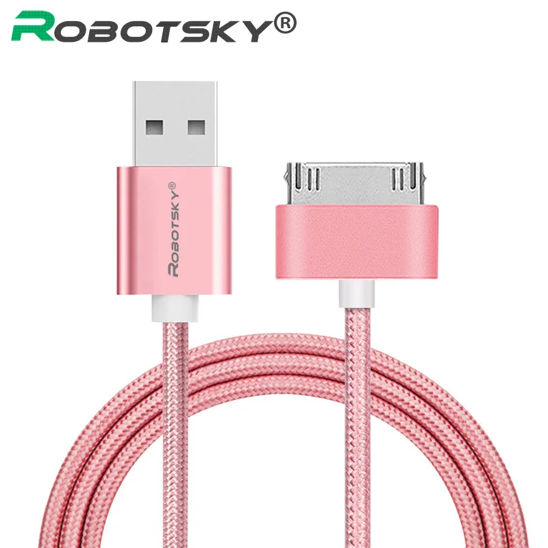 

For iphone 4 USB Charger Cable 30 pin Braided Nylon Premium USB Data Sync Charging Cable for iphone 4s iPad 2 3 4 iPod