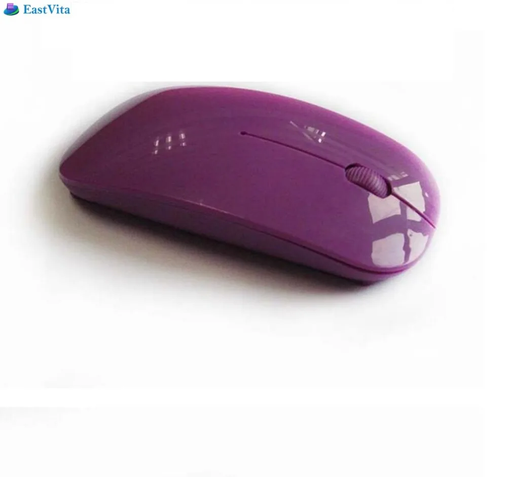 Изогнутая Беспроводная оптическая тонкая мышь EastVita 2 4 ГГц фиолетовая USB