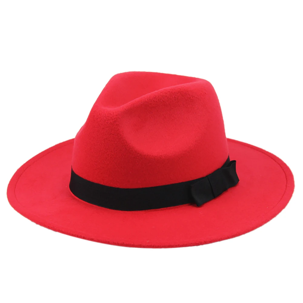 5 цветов Шерсть Панама Fedora для мужчин и женщин зимние широкие полями фетр