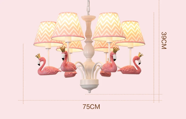 Пасторальный креативный Розовый фламинго Люстра для девочек спальня детская комната Светильник Современный простой светодиодный Люстра с цветными птицами