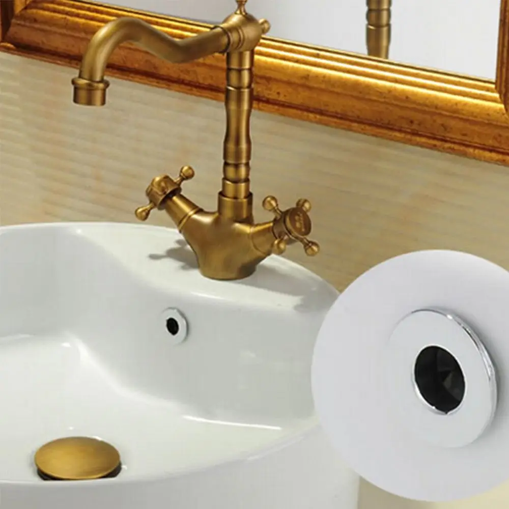 

Practical 1 Pcs Brass Basin Overflow Spare Bathroom Sanitary Sink Round Ring Cover Tidy Trim