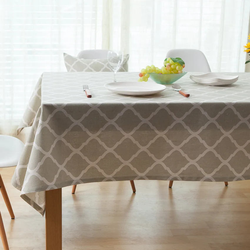 Linen Table Cloth Rectangle Geometric Printing Tablecloths Dustproof Coffee Tea Decor Tables Cover 