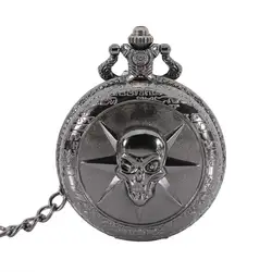 Лидер продаж часы Ретро стимпанк череп крест кварцевые карманные часы Для мужчин Для женщин Цепочки и ожерелья кулон с цепочкой часы