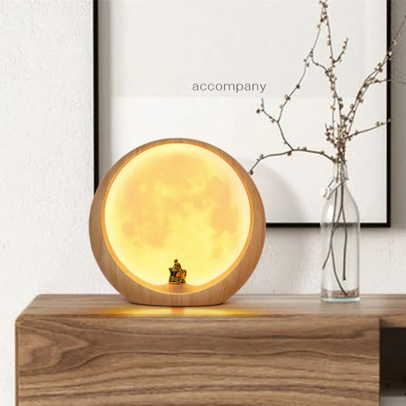 Touch Dimmable Led Night Light Lamp Lunar Moon USB Rechargeable for