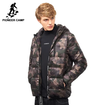 

Pioneer Camp fashion camouflage light thin down winter jacket men brand clothing hooded 90% white duck down coat male AYR705173