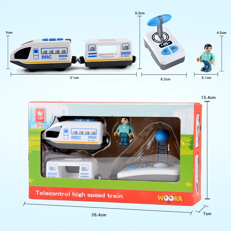 Пульт дистанционного управления RRC поезд набор локомотив телеуправляемый высокоскоростной поезд для деревянных железных дорог игрушки