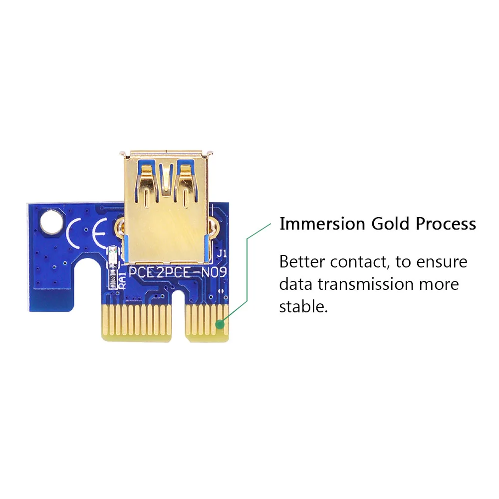 CHIPAL Golden VER009S PCI E Райзер карта 009S PCIE 1X 16X расширитель двойной светодиодный 0 6 м USB 3