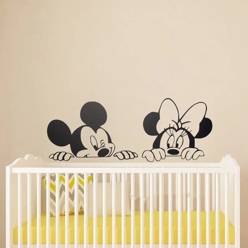 Cute Mickey Minnie Mouse Wall Sticker Baby Nursery Art Vinyl Wall