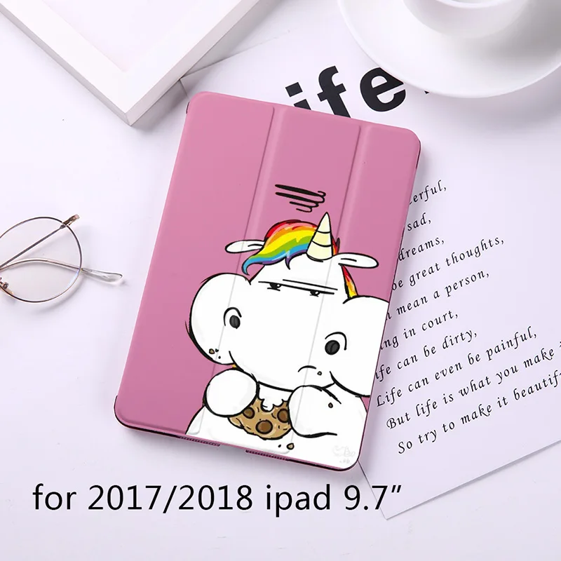 Милый Магнитный флип-чехол с единорогом для Apple iPad 9," Чехол для iPad Air 2 Mini2 из искусственной кожи, складной чехол-книжка с функцией автоматического пробуждения - Цвет: B200072-ipad 2018