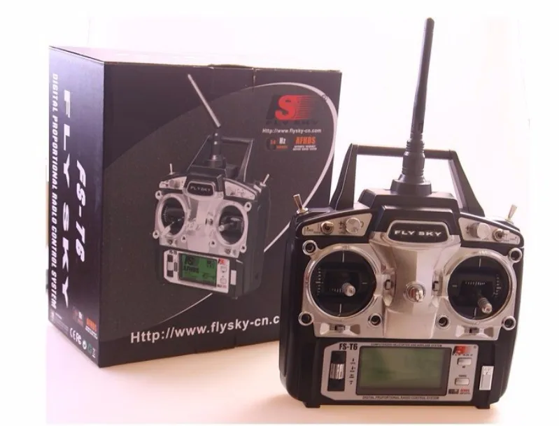 Flysky FS-T6 FS T6 Mode 2 6ch 2.4g Digital RC Transmitter with LCD Screen FS R6B Receiver For RC Helicopter AirPlane boat
