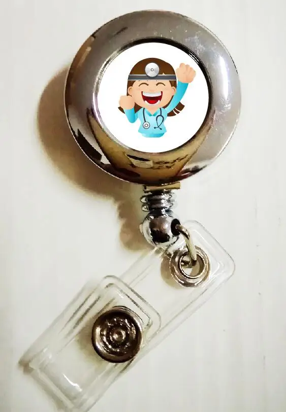 

Sorted Nurse Retractable ID Badge Reel with metal clip 17pcs/lot