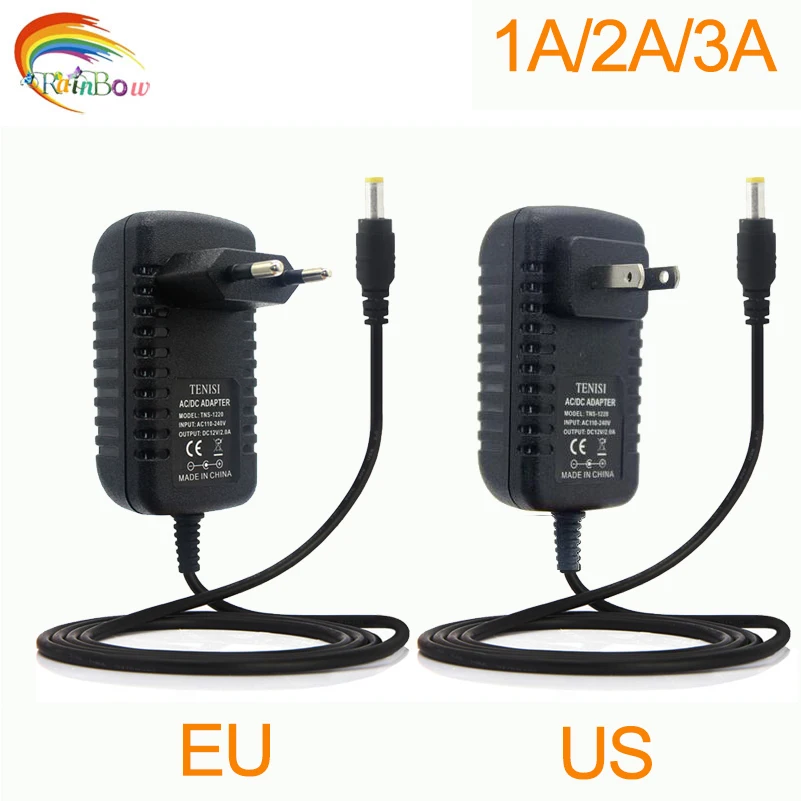 1 шт. AC 100 240V К DC12V 1A 2A 3APower адаптер питания штепсельная вилка ЕС США для