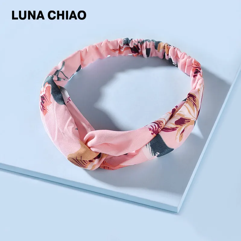 LUNA CHIAO, модные женские аксессуары для волос, дикие цветы, печатная ткань в цветочек, повязки на голову, богемный стиль, мягкие повязки на голову - Цвет: Picture Color
