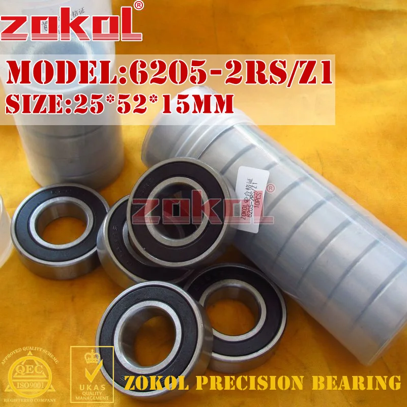 Подшипник ZOKOL 6205RS 6205 2RS RS Z3V3 6205ZZ S6205ZZ шариковый подшипник с глубоким желобом 25*52*15