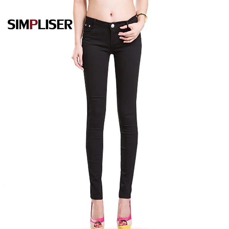 SIMPLISER Woman Jeans Pants Skinny Jeans Leggings Female Trousers 2018 Plus Size 24 Colors Ladies Basic Pencil Pants Black red SIMPLISER Woman Jeans Pants Skinny Jeans Leggings Female Trousers 2018 Plus Size 24 Colors Ladies Basic Pencil Pants Black red