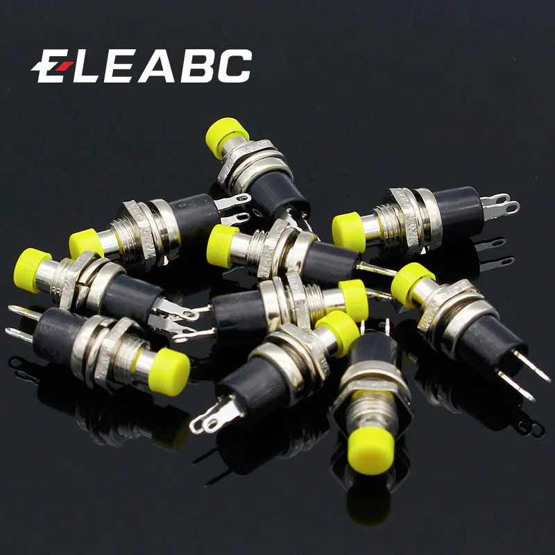 

10pcs NO Normally Open Mini Momentary Spring Return Push Button Switches Yellow