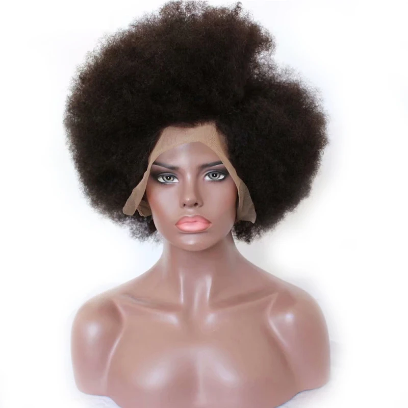 

LUFFYHAIR LUFFYHAIR Afro Kinky Curly Lace Front Wigs Short Brazilian Remy Hair 13x6 Lace Front Wigs 150% Density For Black Women