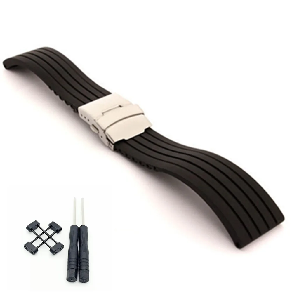 

24mm For Suunto Core For Note Rubber / Silica gel Generic Watch Strap / Band +Adapters +Tools
