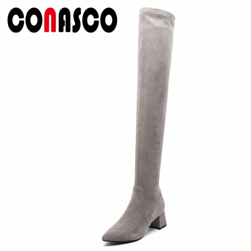 

CONASCO Fashion Women Over The Knee High Boots Sexy Party Night Club Long Dancing Shoes Woman Sexy Tight High Stretch Boots