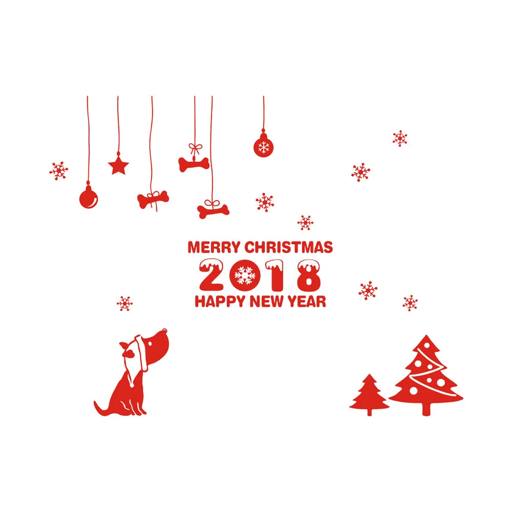 Aliexpress Buy Merry Christmas Plane Wall Sticker Shop Windows Decals Home Decor Removable Happy New Year 2018 adesivos de parede from Reliable