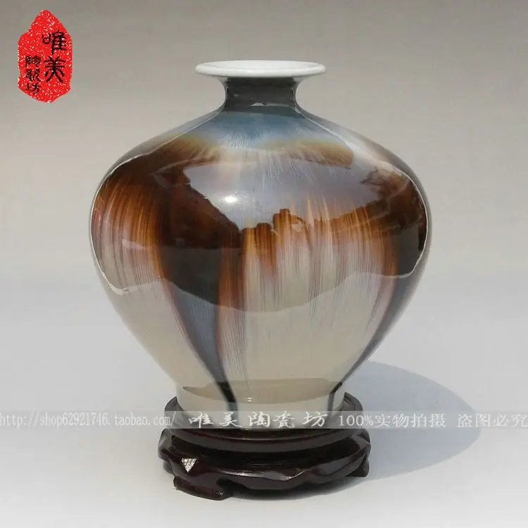 

Jingdezhen ceramic vase kiln color glaze knobbing pomegranate bottle flower decoration