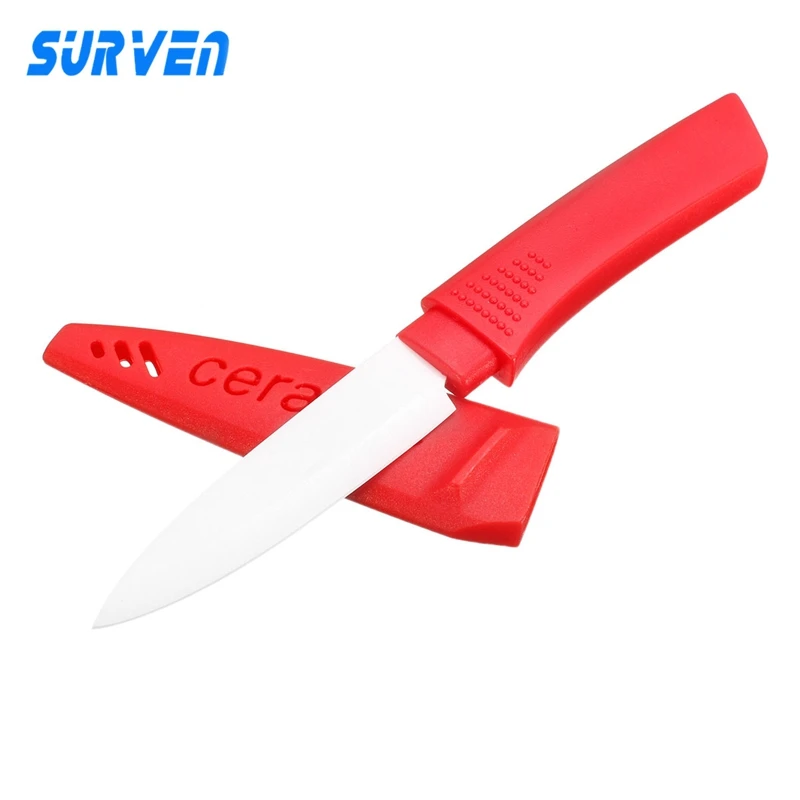 SURVEN Brand 3 inch Chef Kitchen Ceramic Knife Zirconia Fruit Paring Vegetable Knives Cooking Knife With Covers Random Color