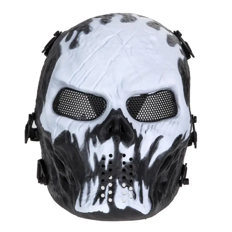 Страйкбол Пейнтбол тактическая маска череп полная защита лица Череп Маска армейский глаз щит костюм для Хэллоуина вечерние принадлежности - Цвет: As Picture