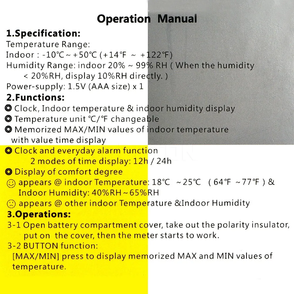 Kebidumei ЖК-дисплей цифровой Температура тестер Беспроводной термометр гигрометр, Влагомер часы w/магнитный Погодная станция