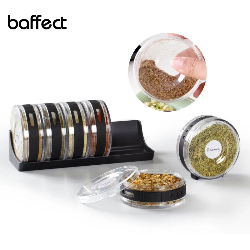 Creative six girds spice jars Roller shape seasoning jar set salt sugar