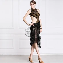 Настраиваемый на заказ ажурный с прорезями Ближний Восток камни алмаз Румба ча-ча Сальса Танго конкурс латиноамериканских танцев платье