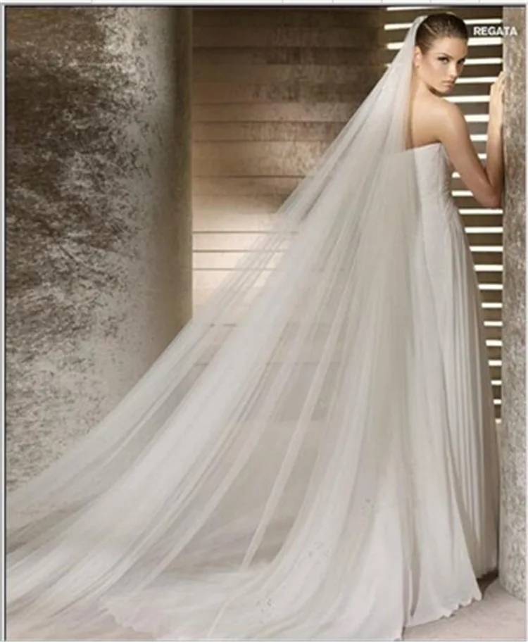 

Elegant 3 Meters 2 Layer Wedding Veil White Ivory Bridal Veil With Comb long Bridal Veil Head Veil Wedding Accessories