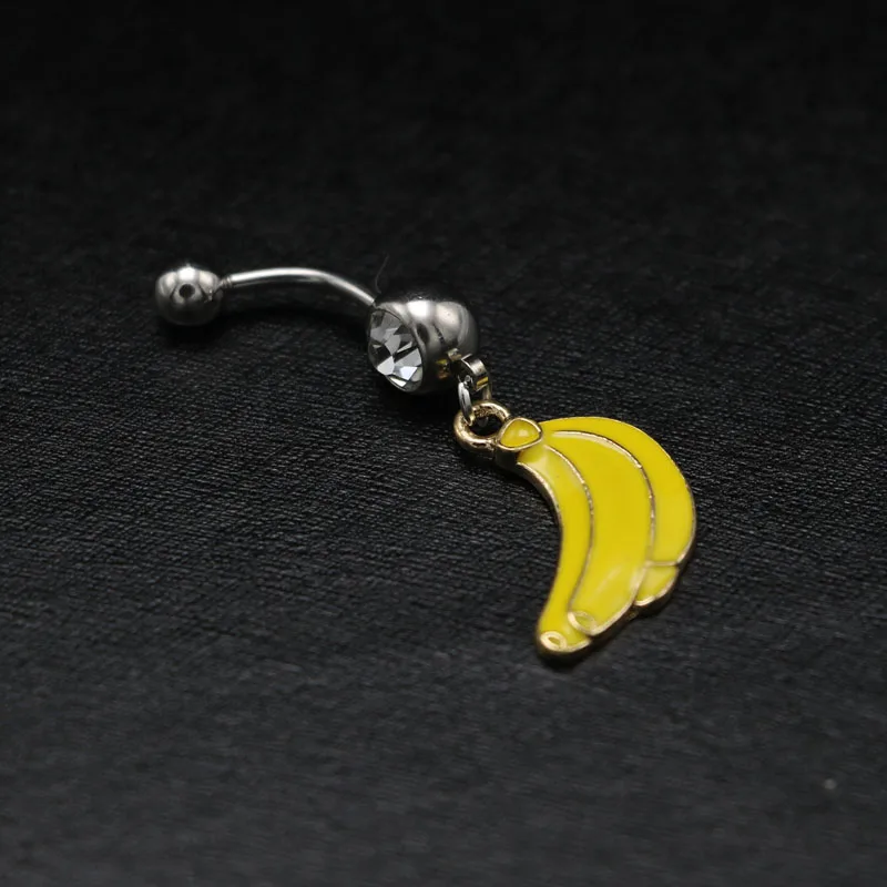 Fashion Lovely Fruit Dangle Belly Button Rings Surgical Steel Navel Piercing Bar Ombligo Nombril Anti-allergic Body Jewelry Girl5