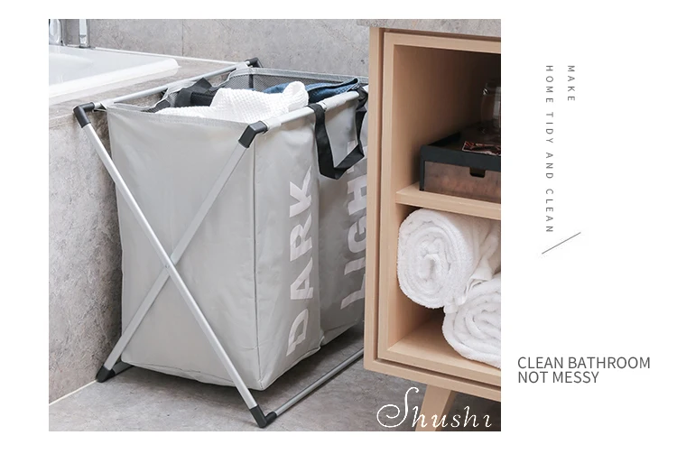 SHUSHI портативный водонепроницаемый мешок грязной корзины организации складная металлическая корзина для белья Оксфорд Складные пакеты, корзины для стирки