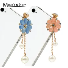 Капельный жемчужный цветок подвески телефон Пылезащитная заглушка заглушки для защиты от пыли шапки Аксессуары для сотового телефона мм 3,5 мм наушники Пылезащитная заглушка Универсальный