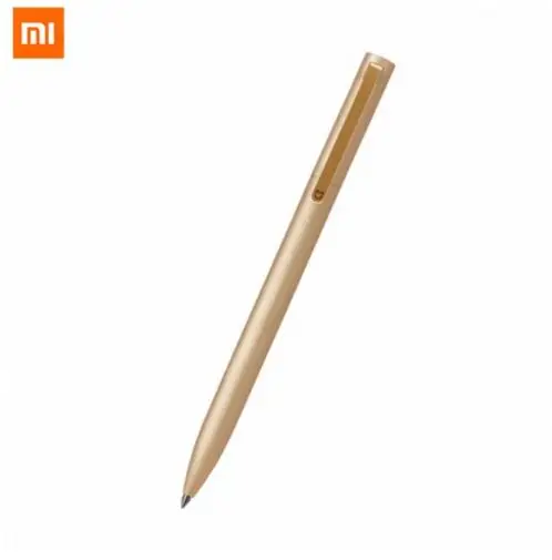 Оригинальная металлическая ручка Xiao mi, mi jia, 0,5 мм, ручка для подписи, OEM, сменная ручка, чернила синего и красного цвета, высокое качество, для mi, металлическая ручка для письма - Цвет: Mijia Gold Pen