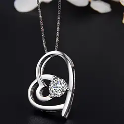 Новая простая Мода Двойное сердце-образные украшения Япония и Южная Корея в форме сердца ожерелье на шею кулон