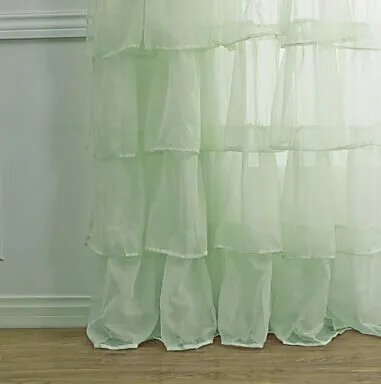 Индивидуальные Многослойные гофрированные кружевные тюлевые занавески для девичьей спальни полузатененные белые/зеленые/розовые прозрачные Занавески s для гостиной