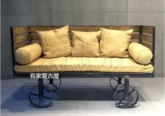 American Country To Do The Old Retro Furniture Loft Iron American Country To Do The Old Retro Furniture Loft Iron Wood Sofa Leisure Bed