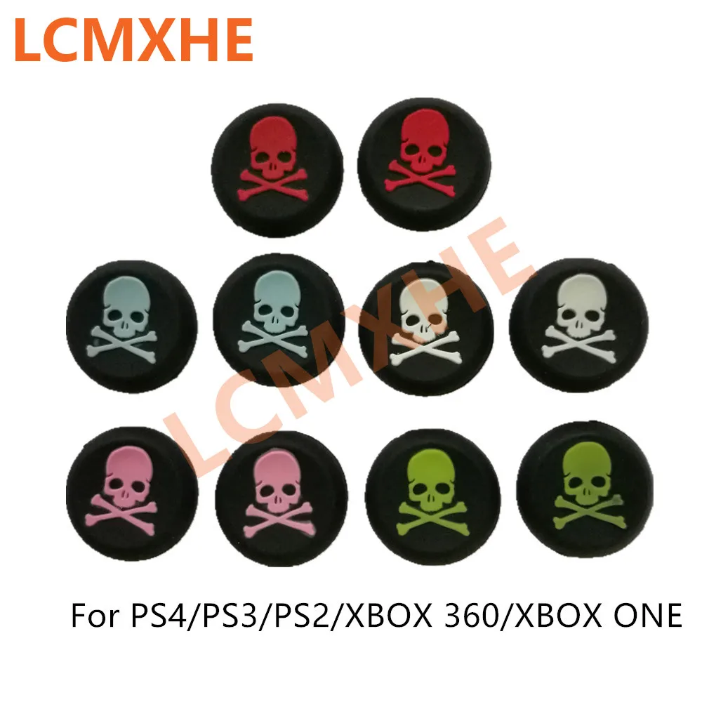 

10pc SKull Joystick Caps Silicone Analog Grip Thumbstick button cap cover for Playstation 4 PS4 PS3 controller Xbox 360 gamepads