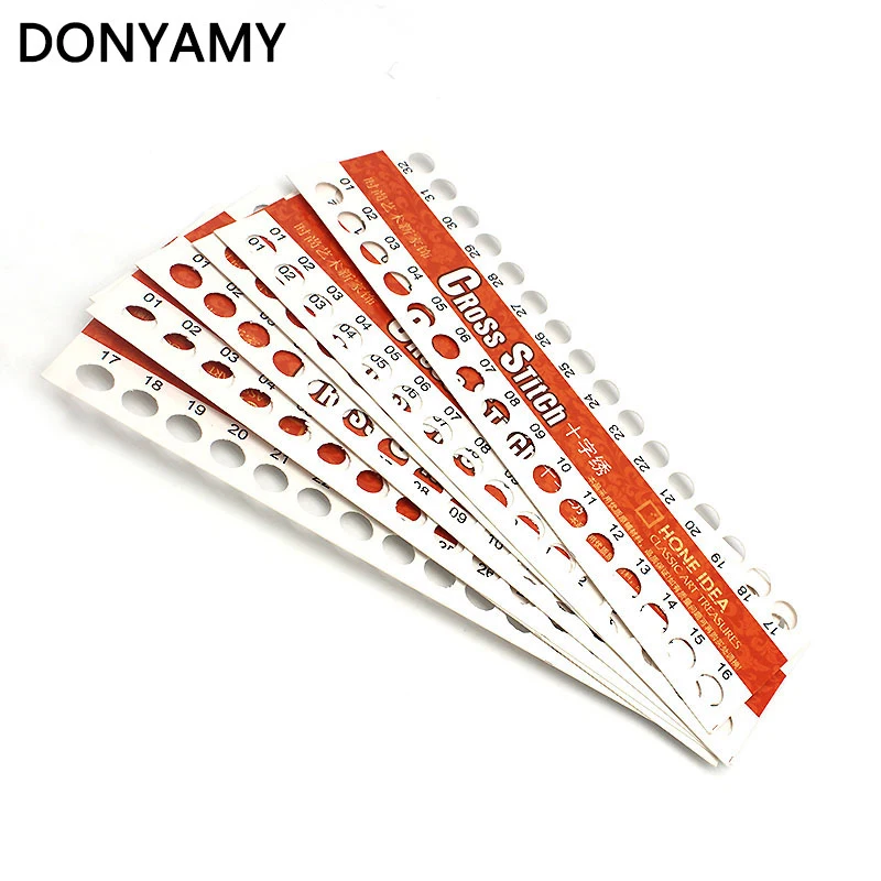 

DONYAMY 10 pcs 01~32 Holes Thread Pad Paper Floss Organizer Plate Sheet For Cross X Stitching Sewing DIY Tool
